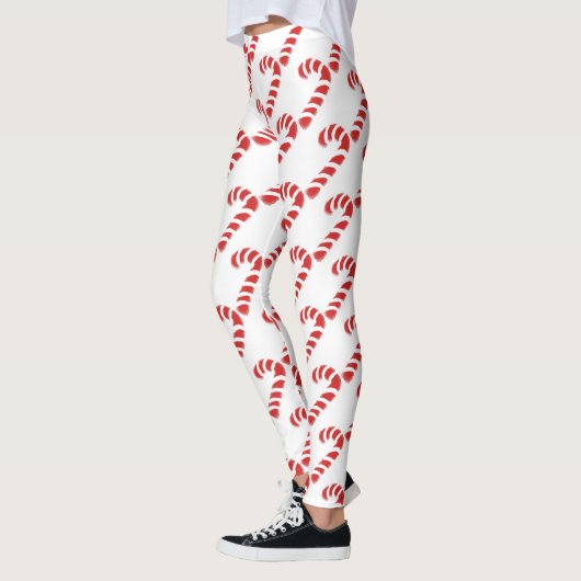 Leggings voor kerstmis met snoepsuikerriet (Links)