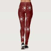 Leggings voor kerstornament Snowflake Burgandy (Achterkant)