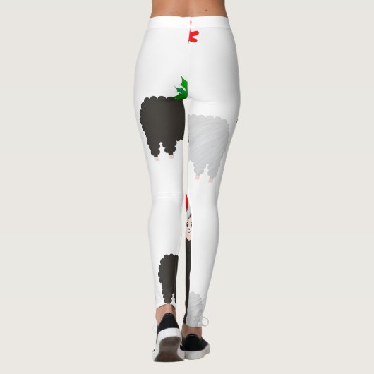leggings voor kerstrendierrender alpacas (Achterkant)