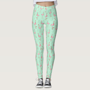 Leggings voor kersttaarroze Flamingo patroon
