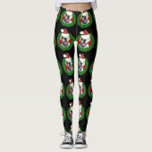 Leggings voor kerstwitte boxer-hondenkunst (Voorkant)