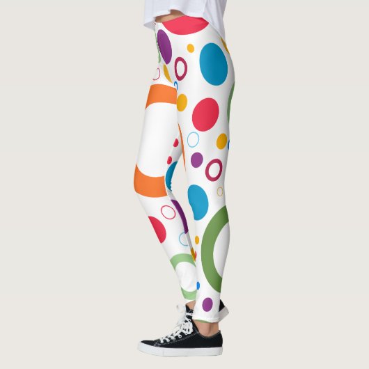 Leggings voor kleurrijke cirkelvormige Stippen (Links)