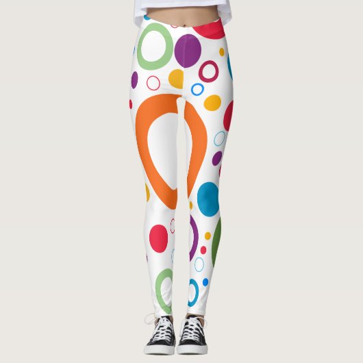 Leggings voor kleurrijke cirkelvormige Stippen (Voorkant)
