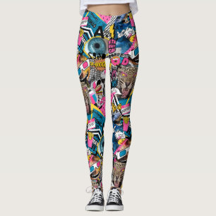 Leggings voor kleurrijke collage