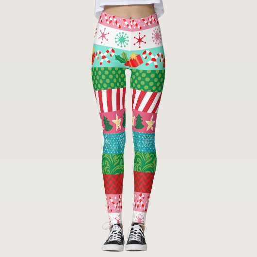 Leggings voor kleurrijke feeststapes (Voorkant)