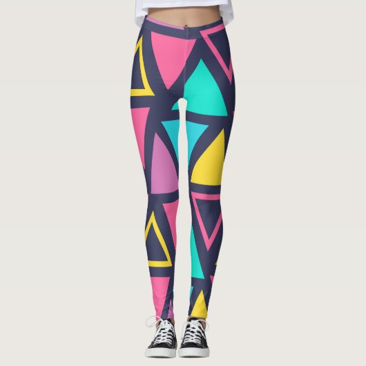 Leggings voor kleurrijke geometrische driehoeken (Voorkant)