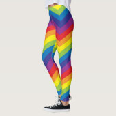 Leggings voor kleurrijke regenboog Chevron Zigzag (Links)