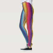 Leggings voor kleurrijke rond breiwerk-regenboogef (Links)
