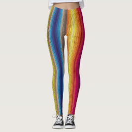 Leggings voor kleurrijke rond breiwerk-regenboogef