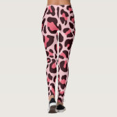 Leggings voor lade afdrukken: warm roze en zwart (Achterkant)