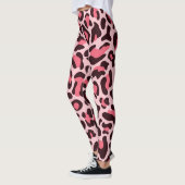 Leggings voor lade afdrukken: warm roze en zwart (Links)