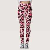 Leggings voor lade afdrukken: warm roze en zwart (Voorkant)