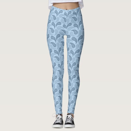 Leggings voor Light Blue Paisley Pattern (Voorkant)