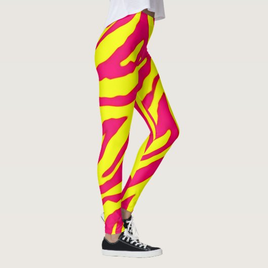 Leggings voor makreel met Zebra Stripes roze en ge (Rechts)