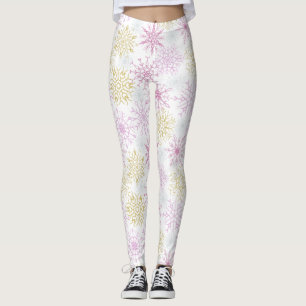 Leggings voor mousserende roze snowflakes