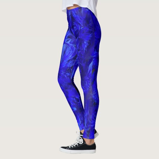 Leggings voor multiprintweergave met een blauwe fa (Links)