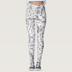 leggings voor muzieknotitiepatroon muziekthema's