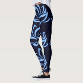 Leggings voor Navy en Light Blue Lotus Design (Links)