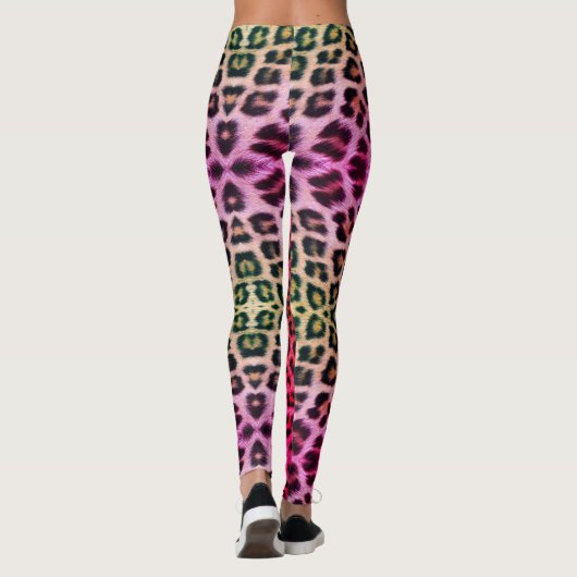 leggings voor neonroze luipaard (Achterkant)