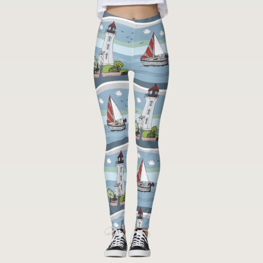 Leggings voor Ocean Pattern (Voorkant)