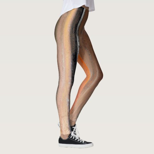 Leggings voor Oranje en bruine Abstracte dans (Rechts)