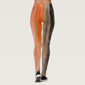 Leggings voor Oranje en bruine Abstracte dans (Achterkant)