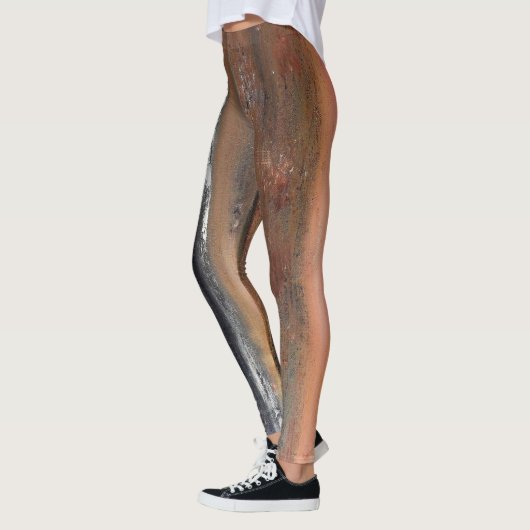 Leggings voor Oranje en bruine Abstracte dans (Links)
