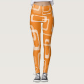 Leggings voor Oranje mod 60's retro vierkant afdru (Voorkant)