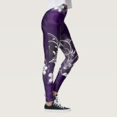 Leggings voor Paarse bloemdruk Waveline Design (Rechts)