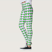 Leggings voor Paarse en groene harten (Links)