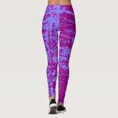 Leggings voor pruimen- en blauw grijze gestreepte  (Achterkant)
