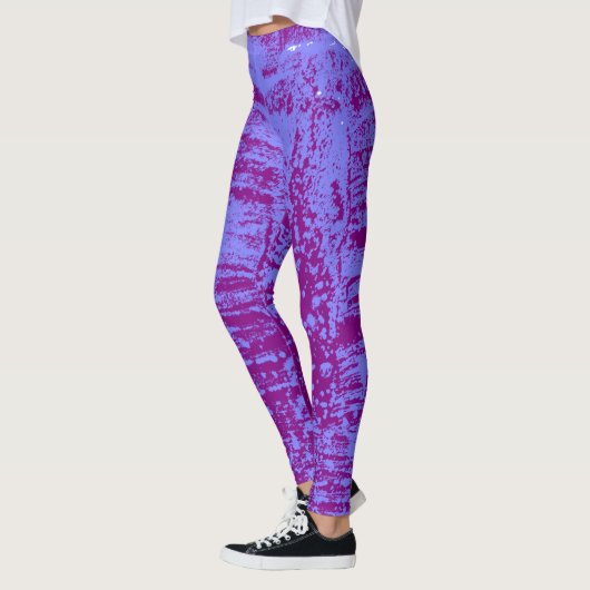 Leggings voor pruimen- en blauw grijze gestreepte (Links)