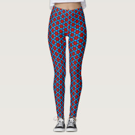 Leggings voor Red and Sky Blue Triangle Star-Tegel