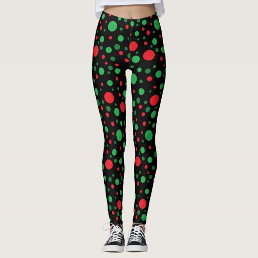 Leggings voor Red Green Black kerstfeestdagen (Voorkant)