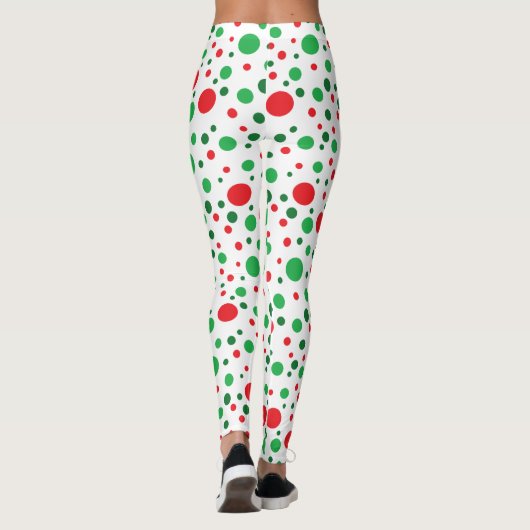 Leggings voor Red Green White Kerstfeestdag (Achterkant)