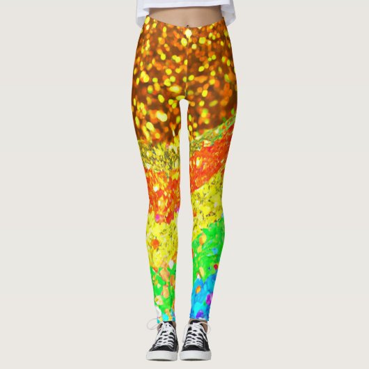 Leggings voor regenbooglittering (Voorkant)