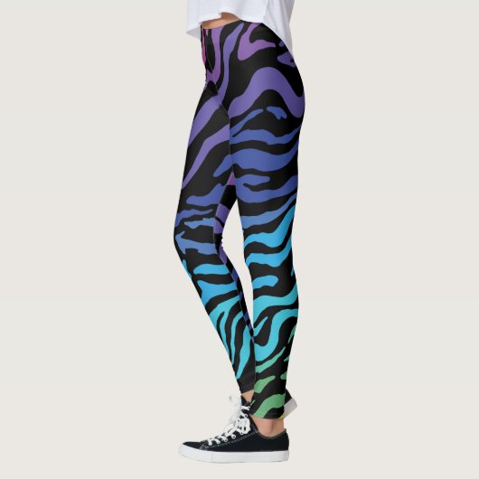 Leggings voor regenboogzebraafdruk (Links)