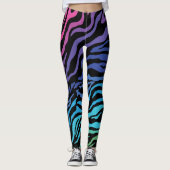 Leggings voor regenboogzebraafdruk (Voorkant)