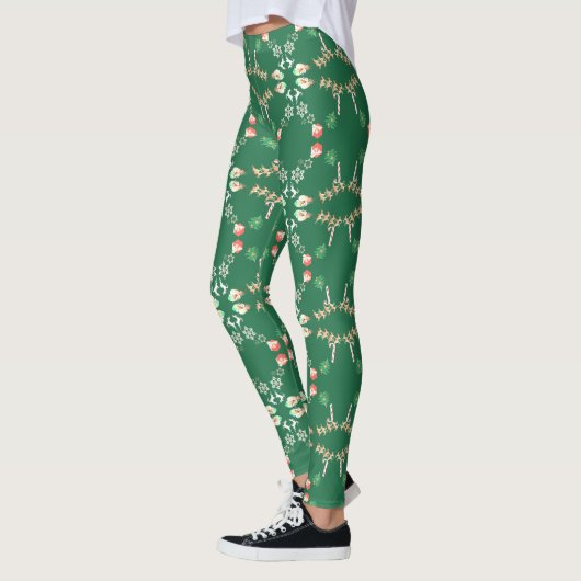 Leggings voor rendiergroen kerstkerstkerstkerstker (Links)