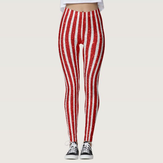Leggings voor rode en zilverstrips (Voorkant)