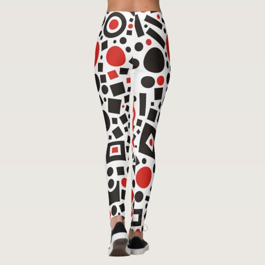Leggings voor roodkleurige en zwarte kunst Deco De (Achterkant)