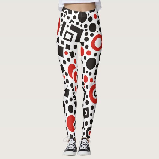 Leggings voor roodkleurige en zwarte kunst Deco De (Voorkant)
