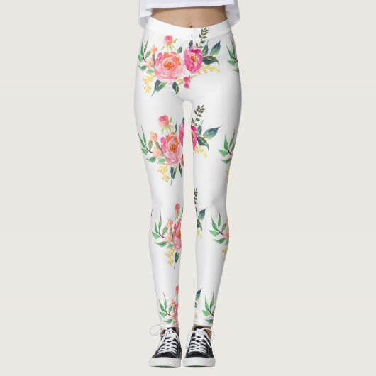 Leggings voor roze bloemen (Voorkant)