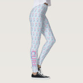 Leggings voor roze en blauwe bewustzijn linttekst (Rechts)