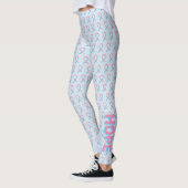 Leggings voor roze en blauwe bewustzijn linttekst (Links)