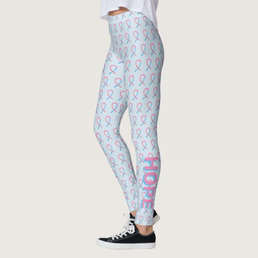 Leggings voor roze en blauwe bewustzijn linttekst (Links)