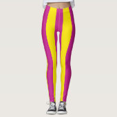Leggings voor roze en gele  strepen (Voorkant)