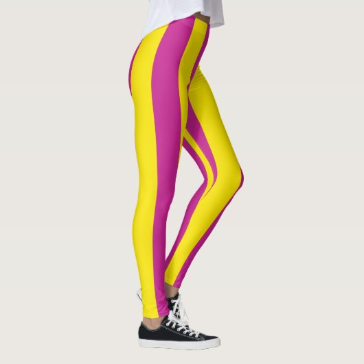 Leggings voor roze en gele  strepen (Rechts)