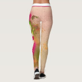 Leggings voor roze en gele veren (Achterkant)