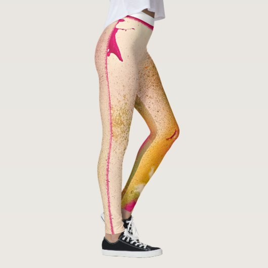 Leggings voor roze en gele veren (Rechts)